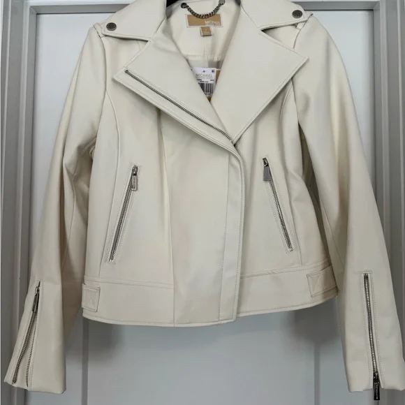 Michael Kors Off-White Leather Jacket - Picture 1 of 3